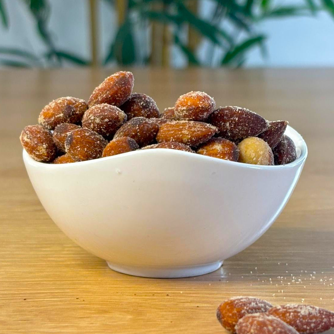 Illustration d'une portion d'amandes grillées et fumées